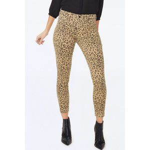 NYDJ Women's Ami Leopard Print High Rise Stretchy Skinny Ankle Jeans Size 16